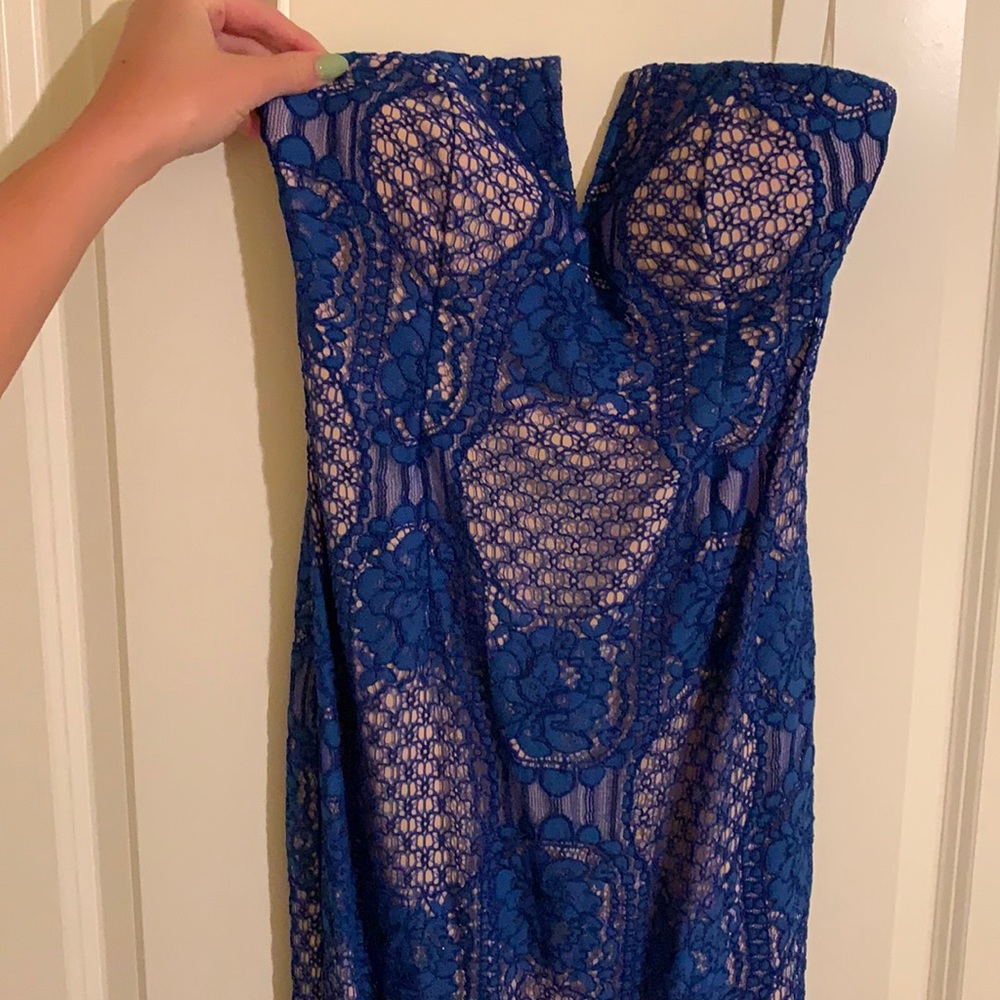 NWT BLUE LACE STRAPLESS GB DRESS SZ JR 3 (adult 0)